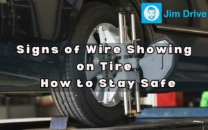 signs of wire showing on tire